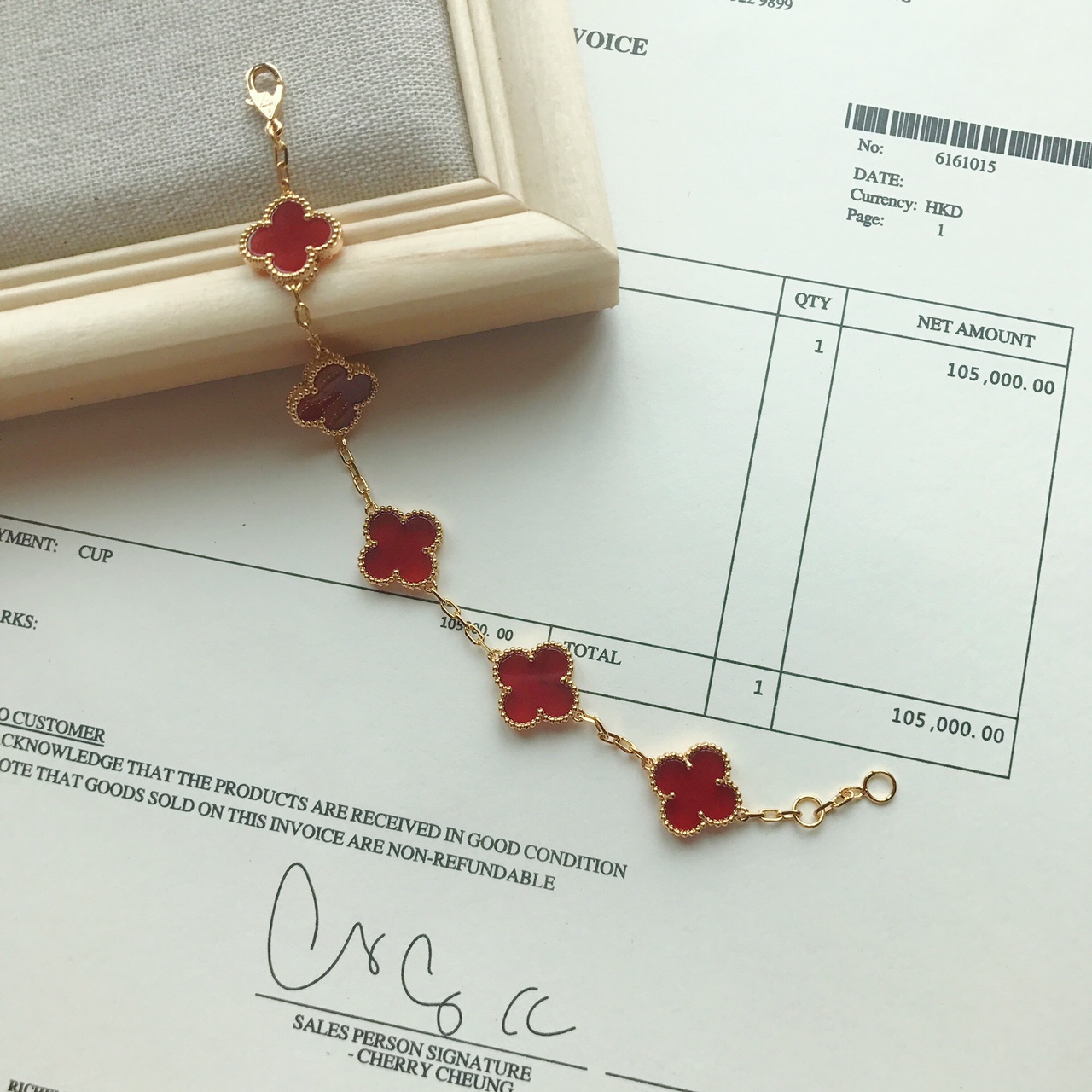 Van Cleef & Arpels vca中号四叶草五花手链