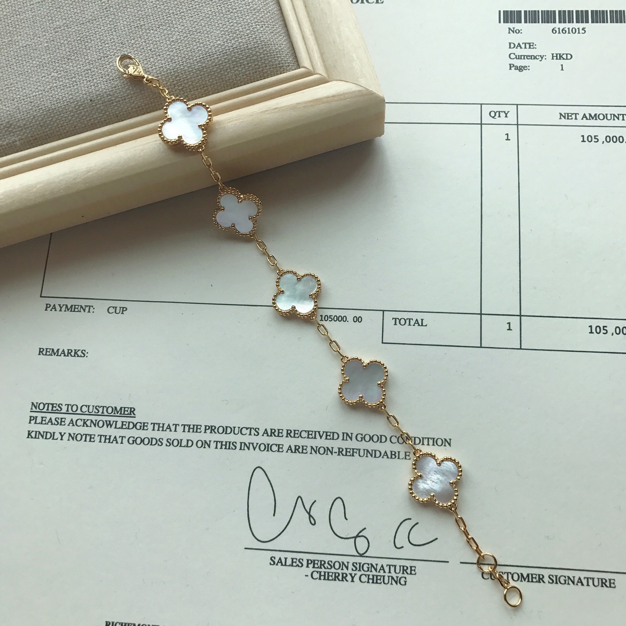 Van Cleef & Arpels vca中号四叶草五花手链