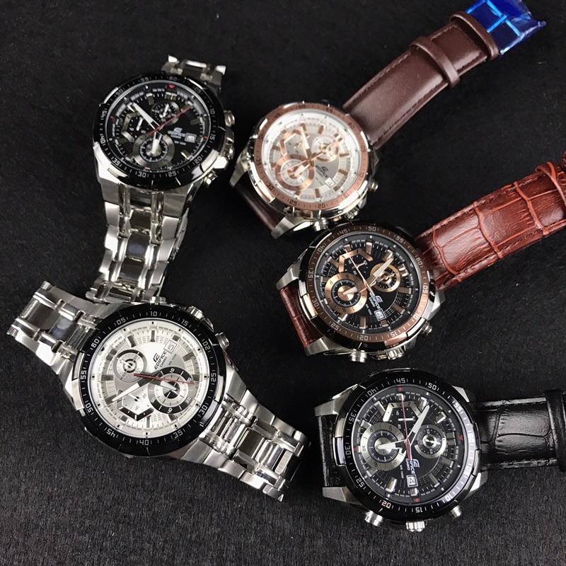 F5   品牌： Casio 卡西欧  类型：EFR539六针多功能男表 机芯：进口多功能跑秒石英机芯 材质：顶级316L精钢壳套 镜面：顶级金钢镀膜镜面 表带：真牛皮表带/316L精钢 尺寸：直径43.5mm厚度13mm