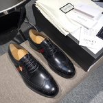 Gucci Shoes Plain Toe Quality Replica
 Apricot Color Black Calfskin Cowhide Genuine Leather Fashion Casual
