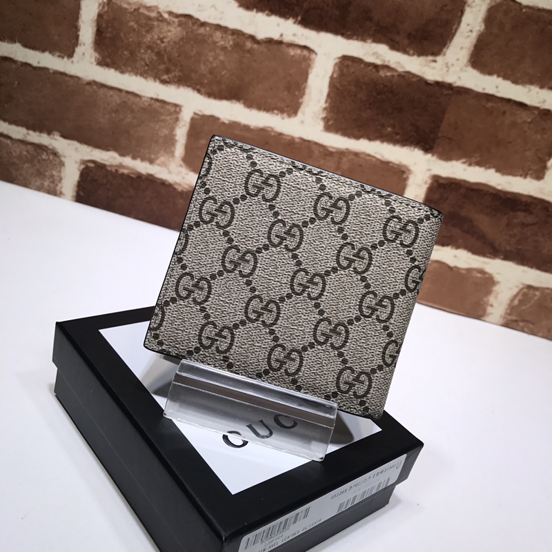 GUCCI古驰蜜蜂印花GG Supreme帆布钱包451268