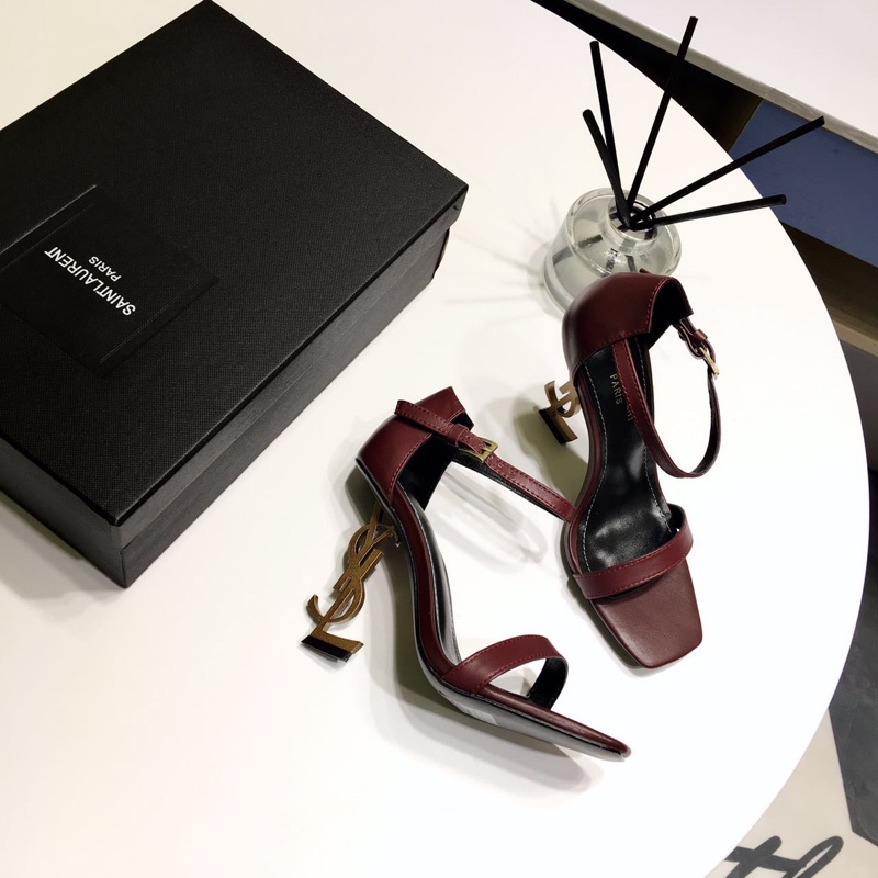 [Saint Laurent] YSL Saint Laurent logo talón sandalias de tacón alto 2018 principios de la primavera