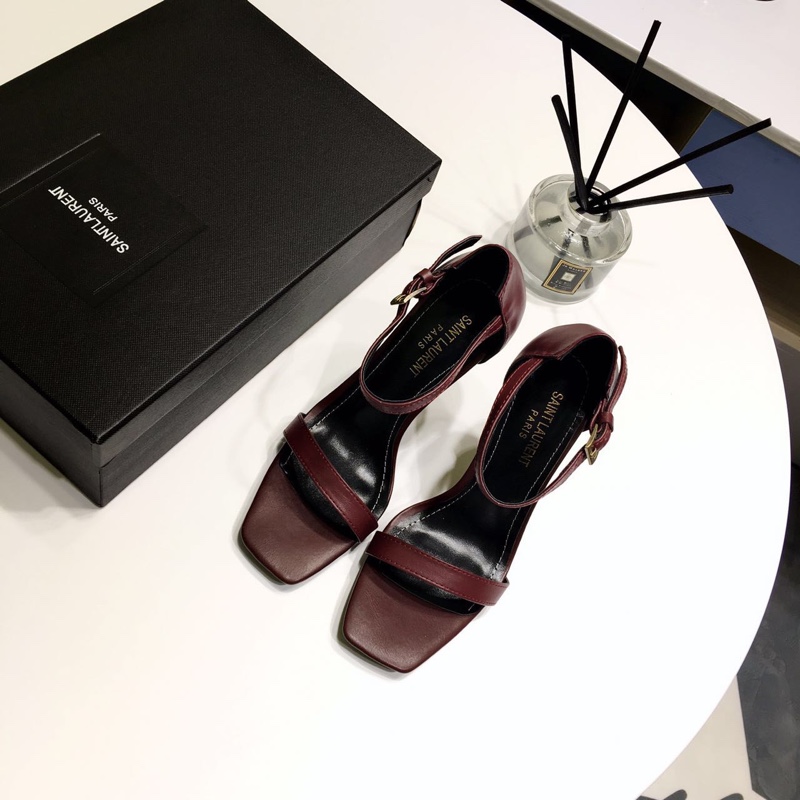 [Saint Laurent] YSL Saint Laurent logo talón sandalias de tacón alto 2018 principios de la primavera