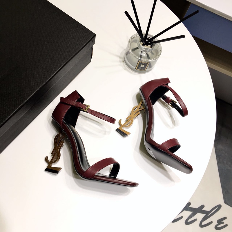[Saint Laurent] YSL Saint Laurent logo talón sandalias de tacón alto 2018 principios de la primavera