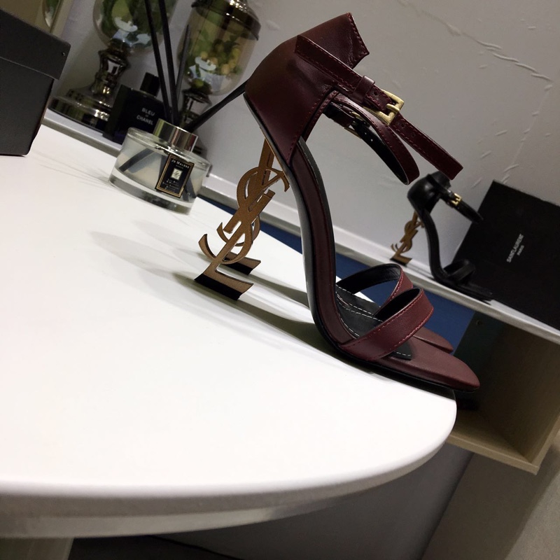 [Saint Laurent] YSL Saint Laurent logo talón sandalias de tacón alto 2018 principios de la primavera