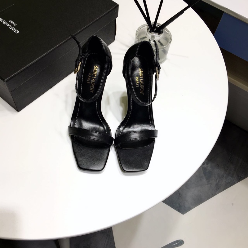 [Saint Laurent] YSL Saint Laurent logo talón sandalias de tacón alto 2018 principios de la primavera
