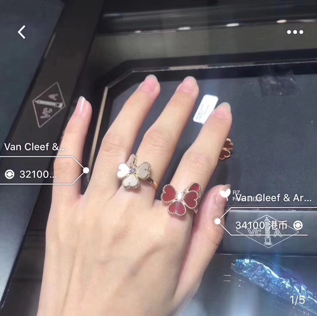 Van Cleef & Arpels 梵克雅宝vca 红玉髓带钻 戒指 完美1:1 ®