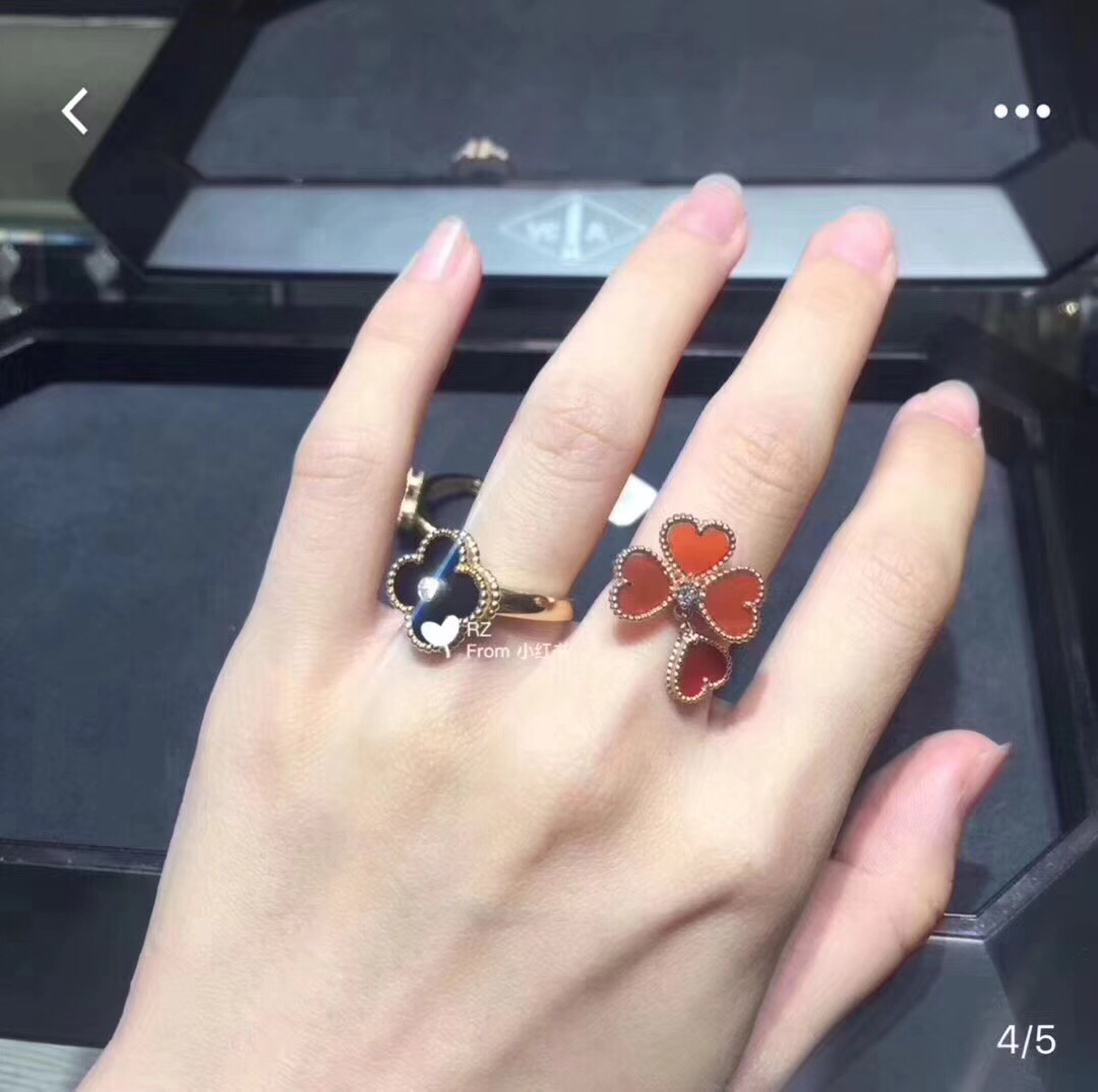 Van Cleef & Arpels 梵克雅宝vca 红玉髓带钻 戒指 完美1:1 ®