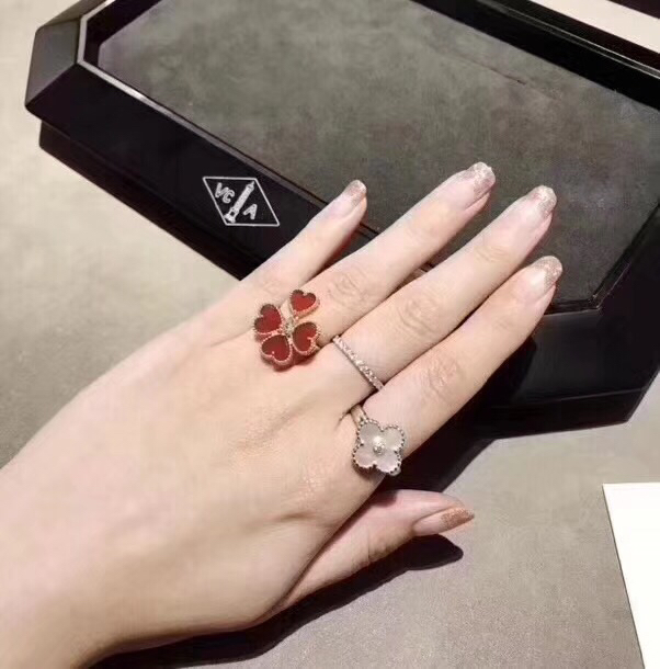 Van Cleef & Arpels 梵克雅宝vca 红玉髓带钻 戒指 完美1:1 ®