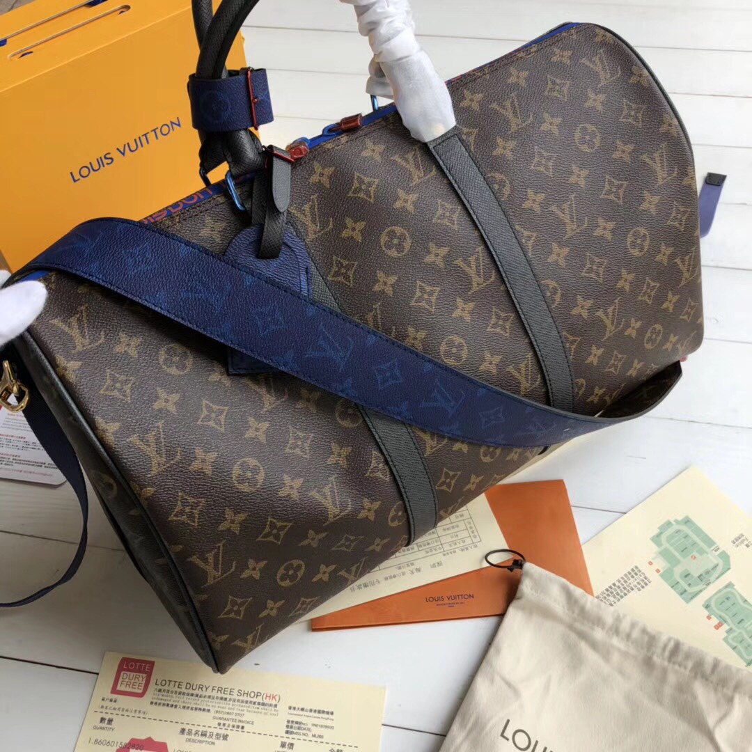 Louis Vuitton LV Keepall Bags Handbags Fake High Quality
 Blue Damier Graphite Canvas M43858