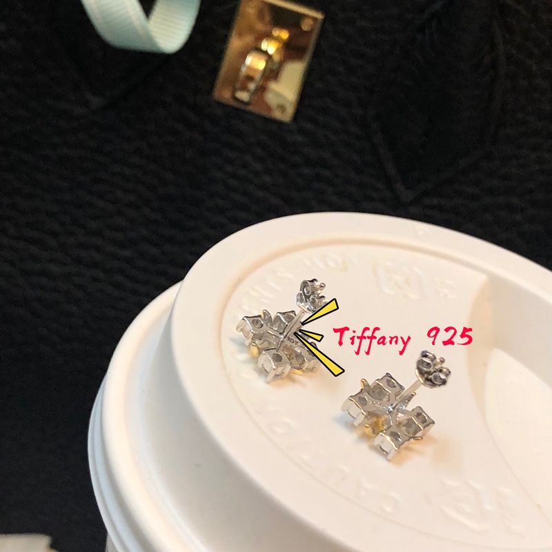 P115耳钉Tiffany 独家首发专柜新款 Schlumberger系列四钻交叉耳钉 德国进口s925纯银镀金 抛光工艺精湛 玫瑰金