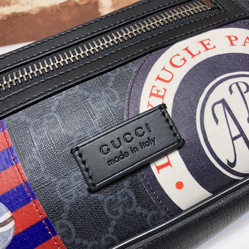 GUCCI古驰刺绣柔软高级人造帆布腰包474293