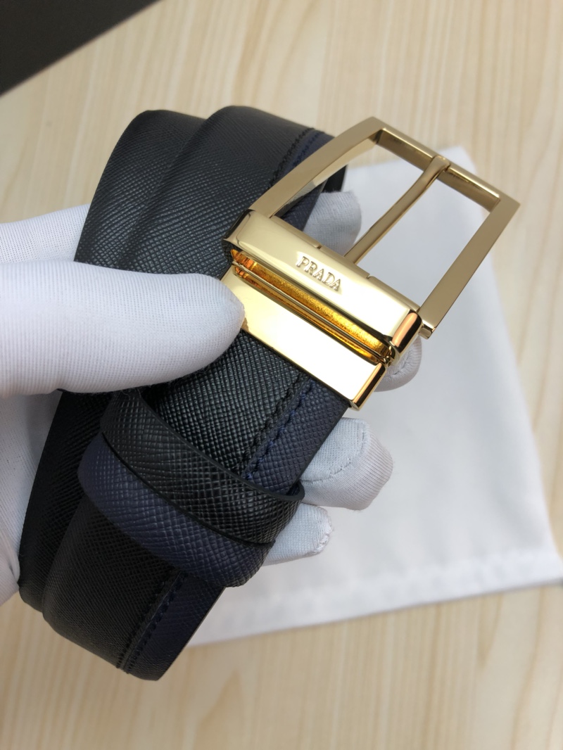 [Prada Belts]Prada: Original original first layer cowhide fine cross pattern b