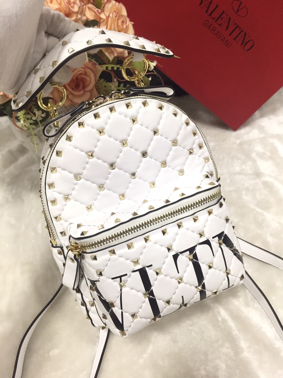 Valentino Bags Backpack White Sheepskin Mini