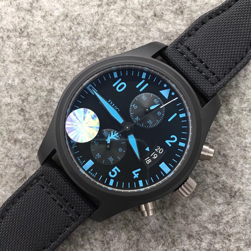 IWC Pilot's Watch Top Gun, ceramic case, ETA 7750 automatic mechanical movement.