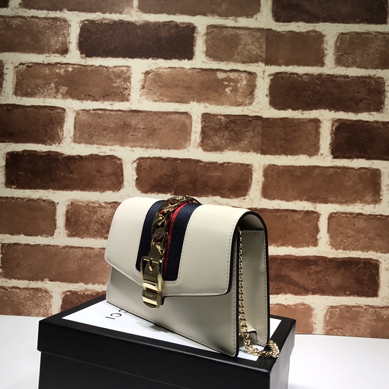 GUCCI古驰Sylvie系列皮革超迷你手袋494646