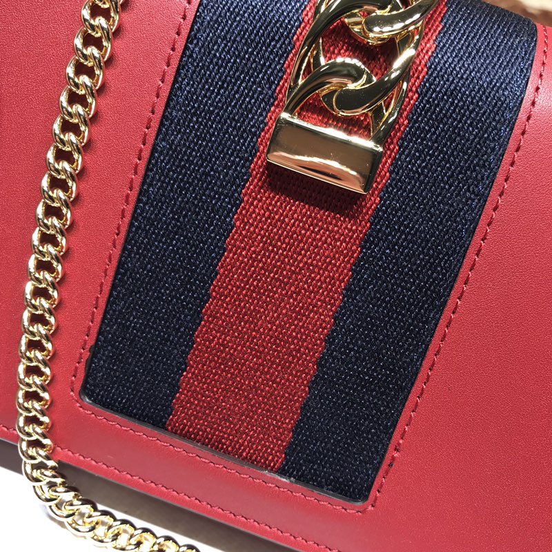 GUCCI古驰Sylvie系列皮革超迷你手袋494646