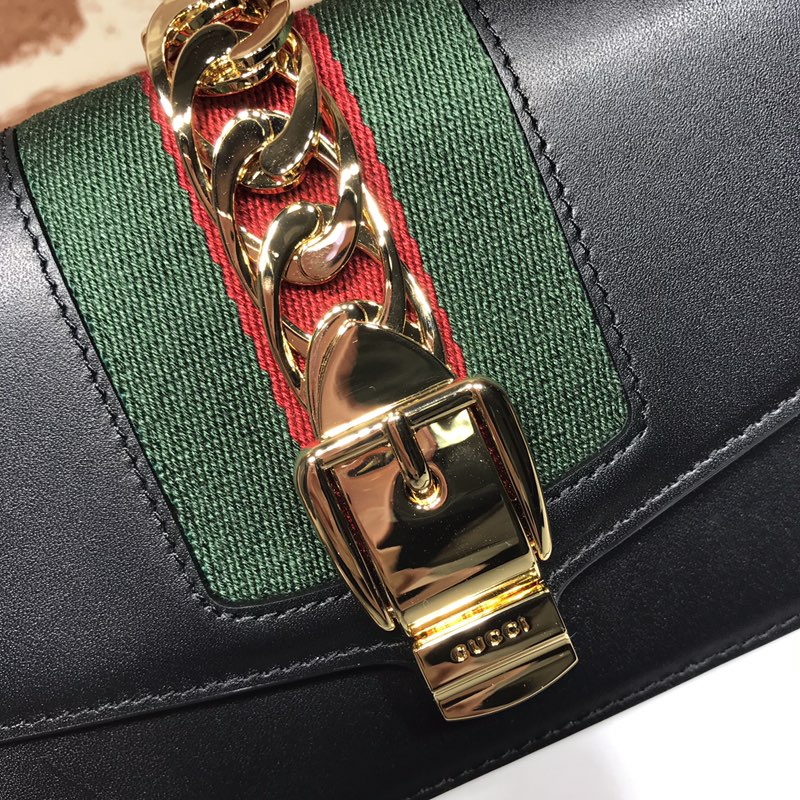 GUCCI古驰Sylvie系列皮革超迷你手袋494646