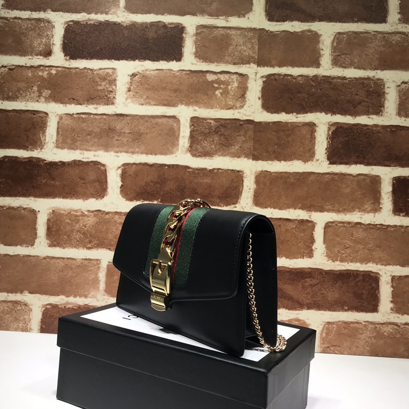 GUCCI古驰Sylvie系列皮革超迷你手袋494646