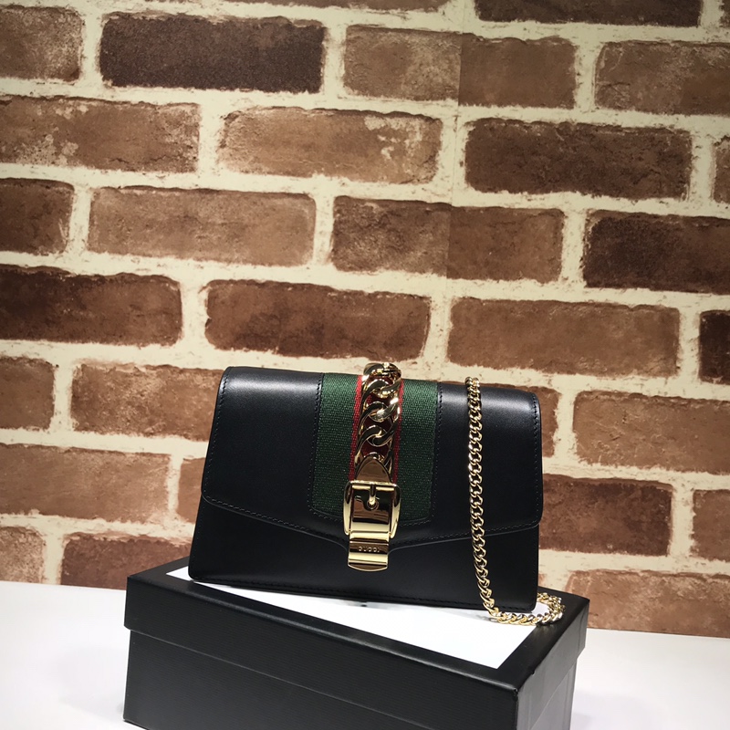 GUCCI古驰Sylvie系列皮革超迷你手袋494646