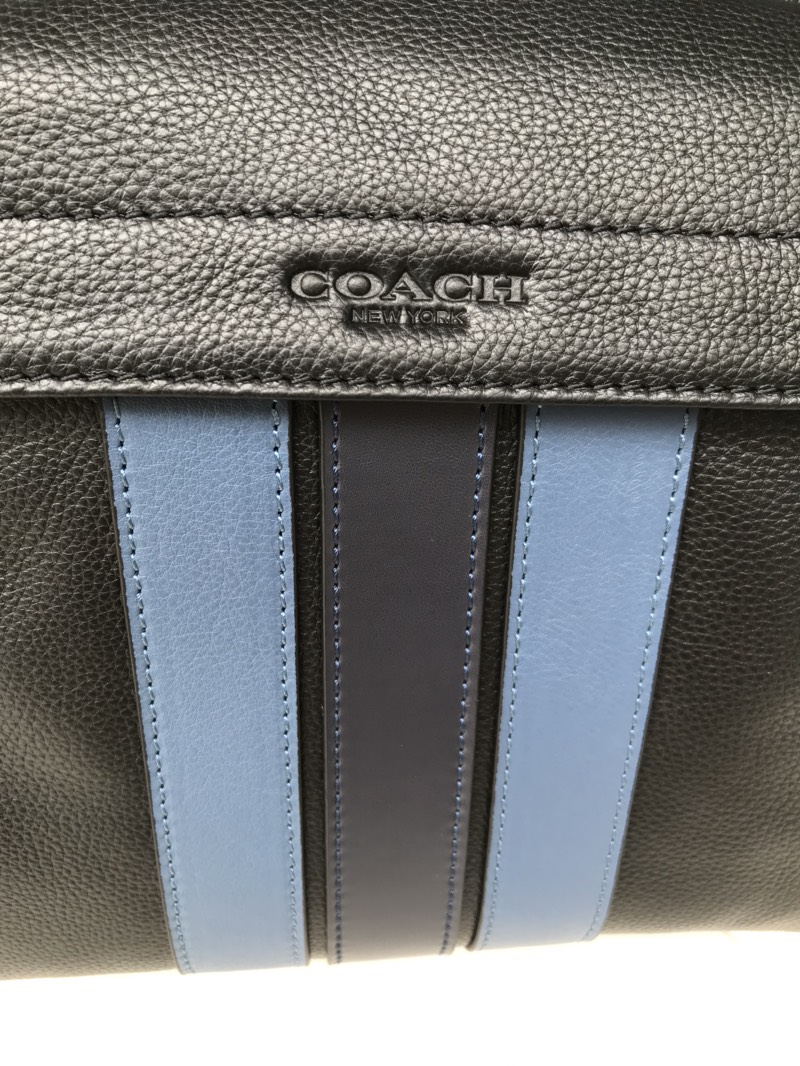Coach C家23214 最新款男士双肩背包、全皮 条纹、超大容量。尺寸32.41.14