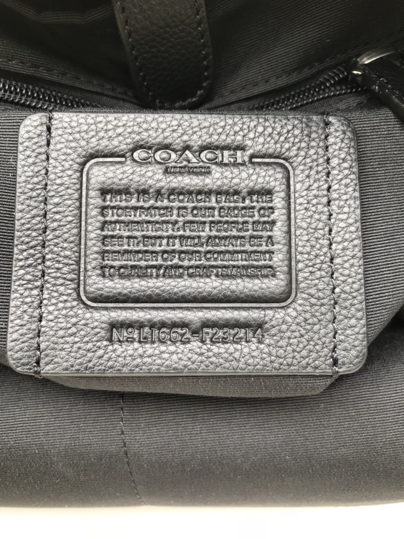 Coach C家23214 最新款男士双肩背包、全皮 条纹、超大容量。尺寸32.41.14