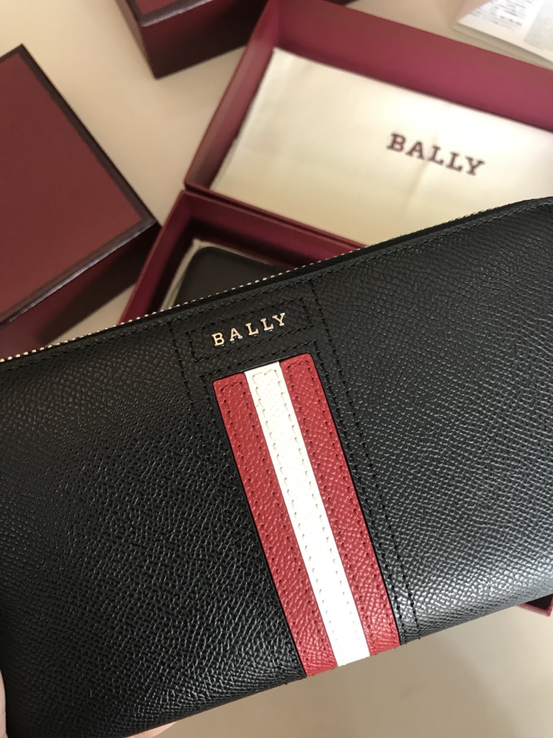 Черный кожаный кошелек-молния Bally