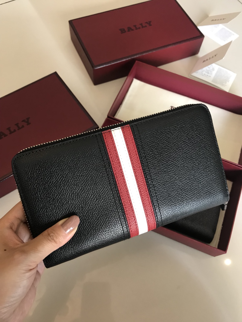 Черный кожаный кошелек-молния Bally