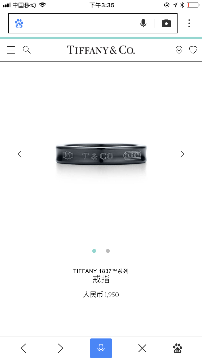 Tiffany & Co. Tiffany&Co. 1037钛金戒指