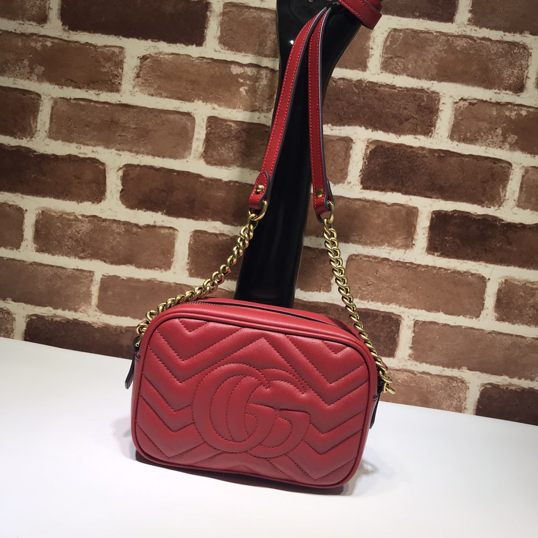 GUCCI古驰GG Marmont系列绗缝迷你手袋448065