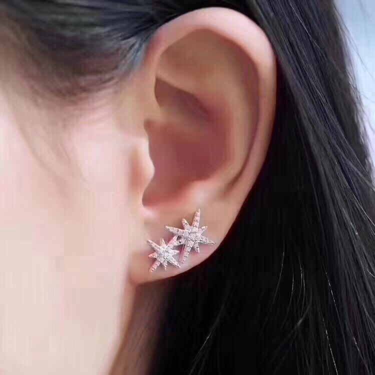 NO:103792,APM Monaco Rice Earrings [Original Single Quality] Double Meteor Silver Earrings Women's Personality Versatile Earrings Retro Temperament Ins Internet Celebrity S925 Sterling Silver Material Plated 18k Platinum Original Single Replica, Apm Earrings, earrings, pure silver19860909APM Monaco米字耳钉【原单品质】 双流星银耳环女个性百搭耳饰复古气质耳钉潮ins网红 S925纯银材质镀18k铂金色原单复刻,Apm耳钉,earrings,pure silver,Jewelry