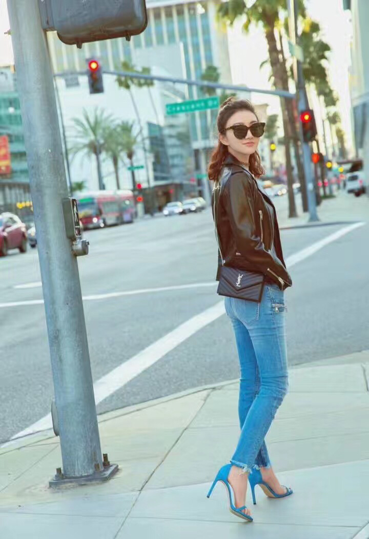 Saint laurent Ysl woc19小号信封包 393953黑色银扣