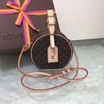 Wholesale
 Louis Vuitton LV Boite Chapeau Handbags Cylinder & Round Bags Gold Canvas Lambskin Sheepskin M43514