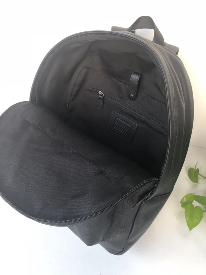 Coach coach/蔻驰 新款男双肩背包印花书包 23214 全皮 条纹款 头层牛皮材质