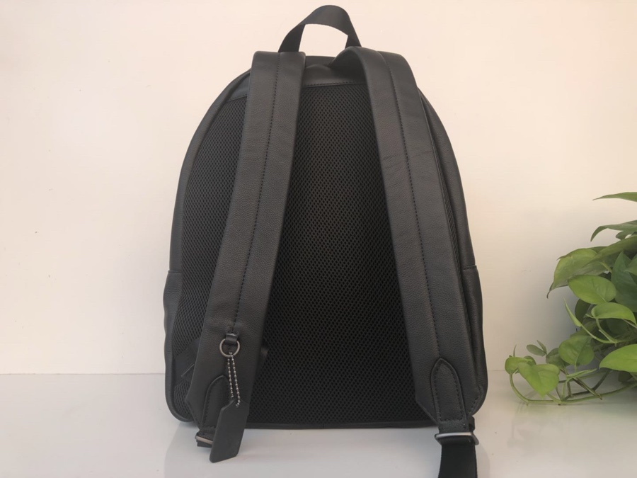 Coach coach/蔻驰 新款男双肩背包印花书包 23214 全皮 条纹款 头层牛皮材质