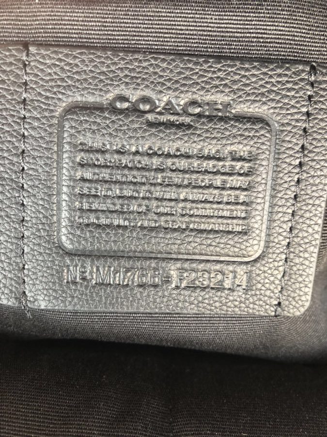 Coach coach/蔻驰 新款男双肩背包印花书包 23214 全皮 条纹款 头层牛皮材质