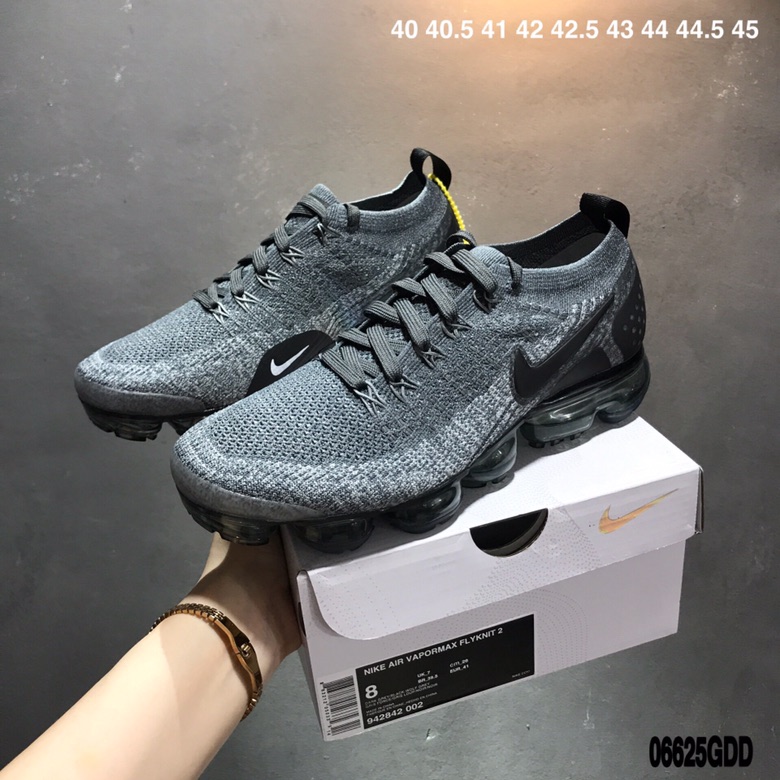 150 【渠道货源 】 公司级特价  NIKE AIR VAPORMAX  FLYKNIT二代 原单原装Vapor  气垫跑鞋   进口针织飞线网面 小潘1:1气垫大底 独立大底模具 拒绝公底通货原装气垫加持 真正大气压强注入，前后掌注胶眼见为实，超强缓震 原版同步完美脚感  足以秒杀市面所有版本 支持验货！942842-002