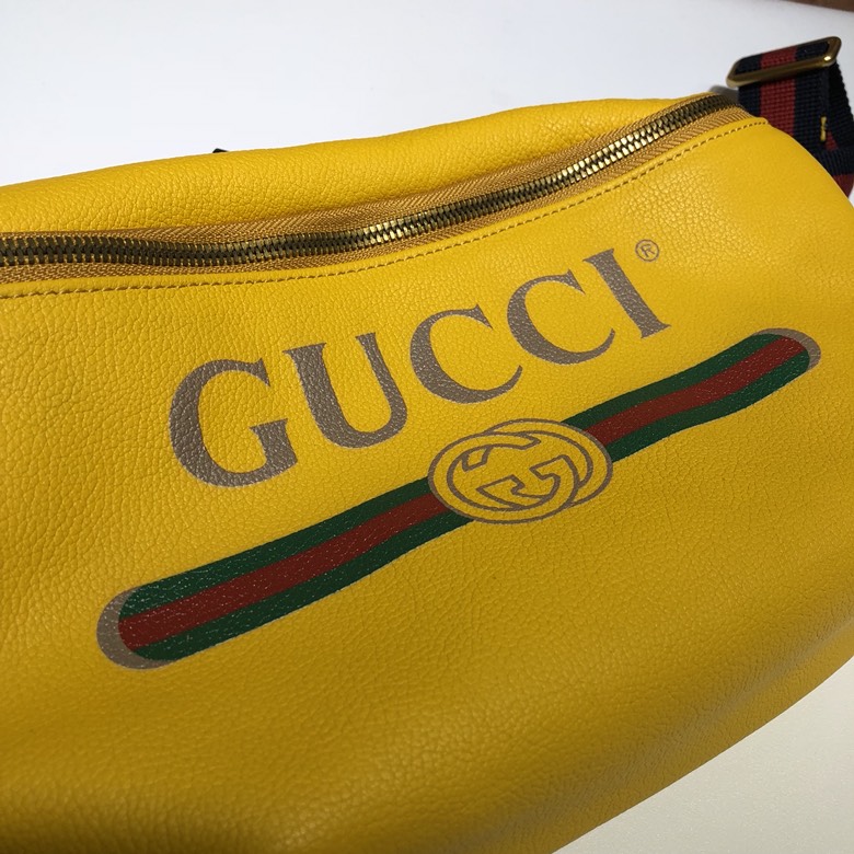 GUCCI古驰男士时尚印花皮革腰包493869