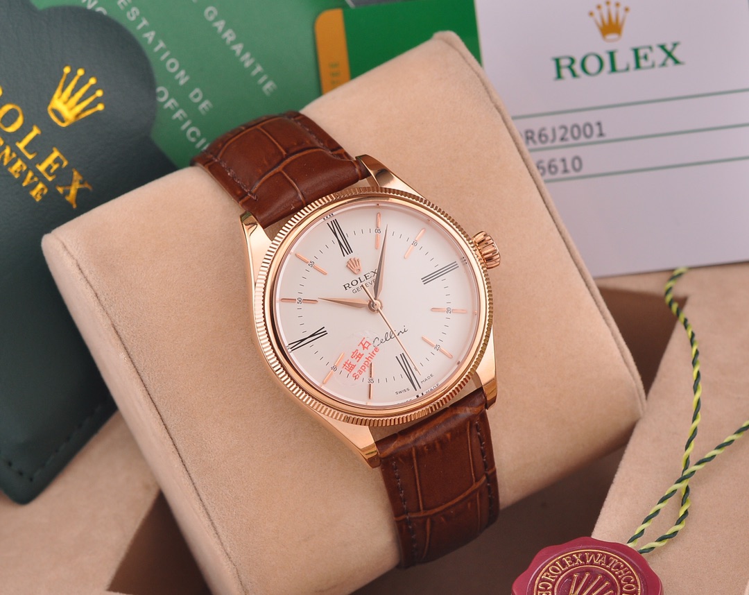 NO:148939,Brand: Rolex-ROLEX Style: Celini series men's watch movement: (imported machinery)-3-pin movement Case: 316L stainless steel case mirror sapphire glass Size: 40m/12m diameter strap (Italy imported cowhide) Original pin buckle [Duesty and luxurious casual men] Welcome to reprint...,,rolex,cowhide19860909品牌: 劳力士－ROLEX 款式: 切利尼系列男士腕表 机芯: (进口机械 机)－3针机芯 表壳: 316L精钢壳套 镜面蓝宝石玻璃 尺寸: 直径40m/12m 表带(意大利进口牛皮) 原版针扣【尊贵奢华 休闲男士】欢迎转载…,,rolex,cowhide,Watch