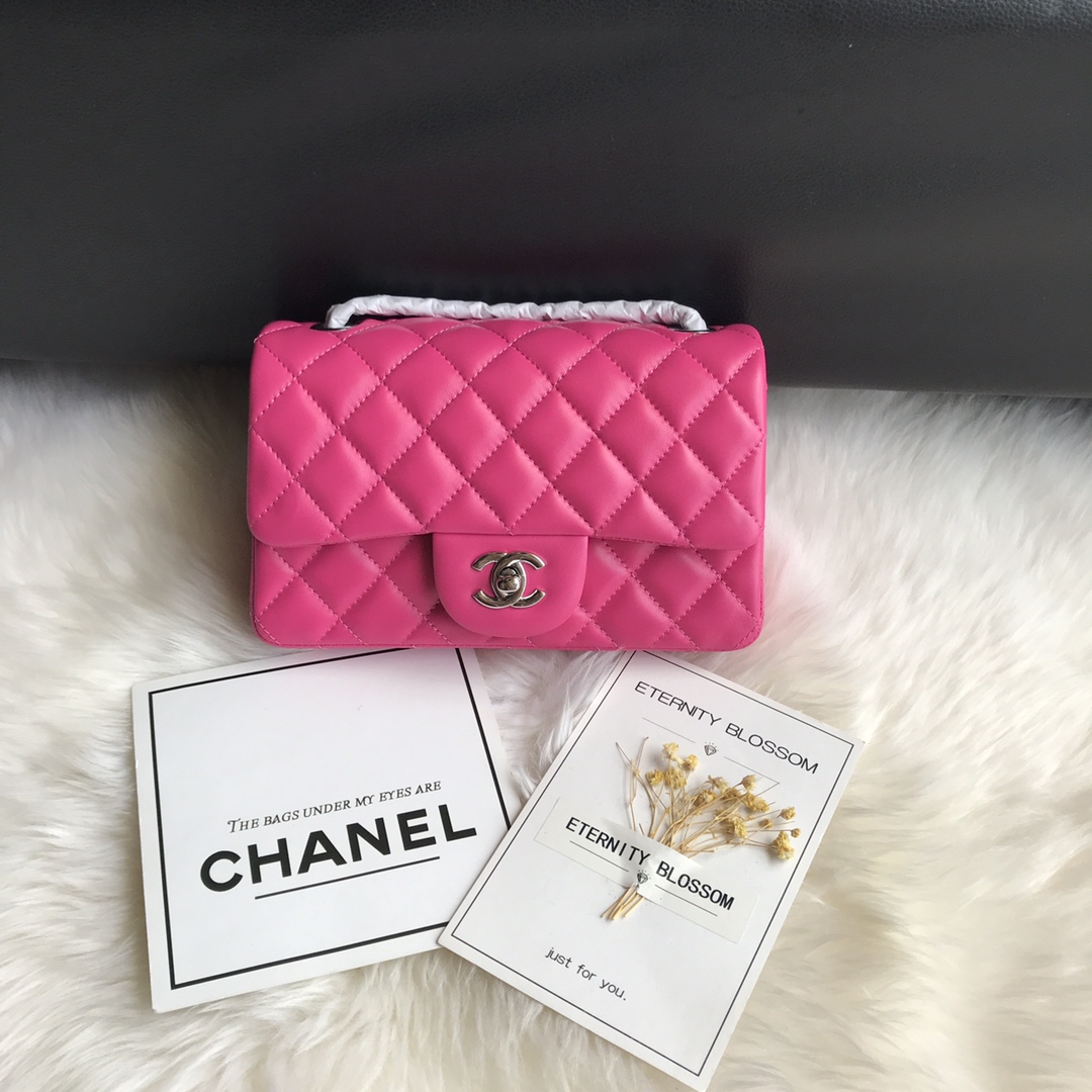 Chanel CF Mini 1116 Classic Flap Bag, 20cm, Hot Pink