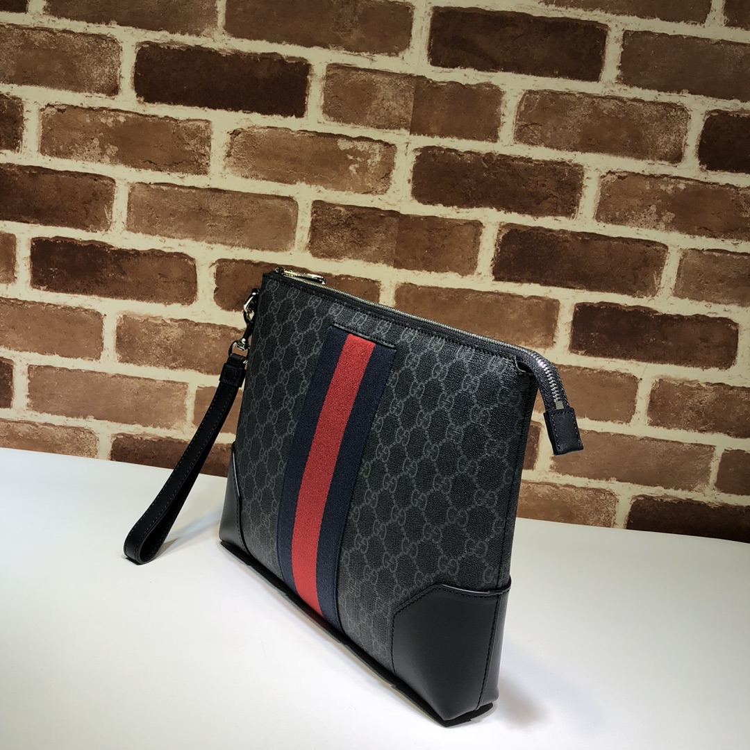 GUCCI古驰GG Supreme帆布手拿包523603