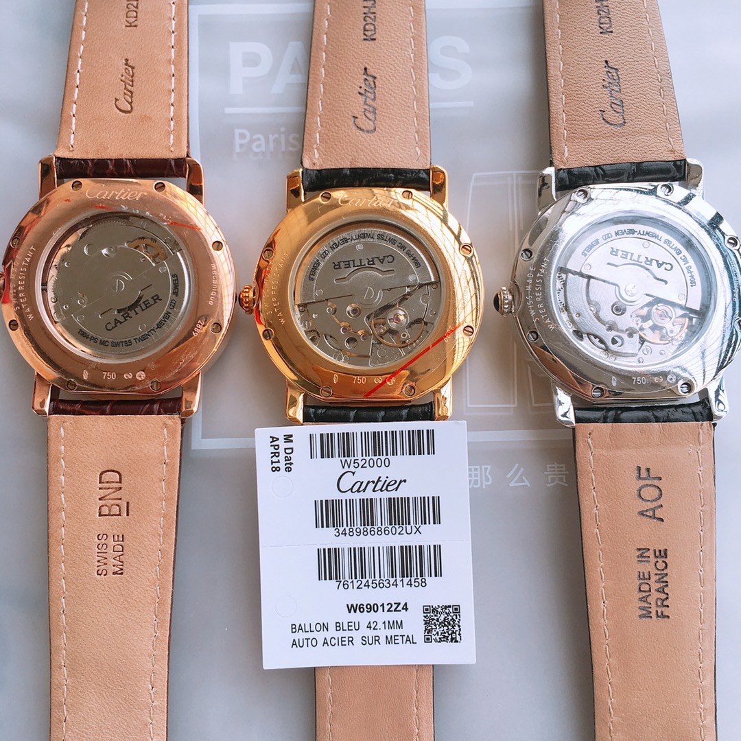 高仿卡地亚CARTIER机械腕表尺寸40mm*12mm实拍图片
