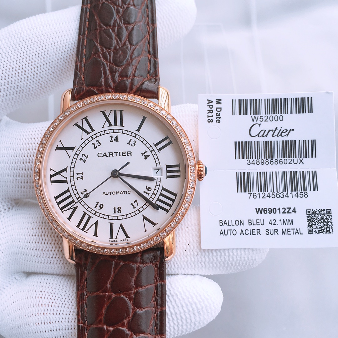 高仿卡地亚CARTIER机械腕表尺寸40mm*12mm实拍图片
