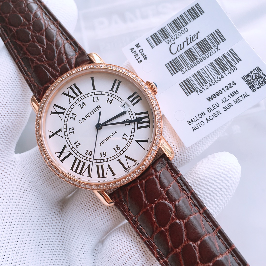 高仿卡地亚CARTIER机械腕表尺寸40mm*12mm实拍图片
