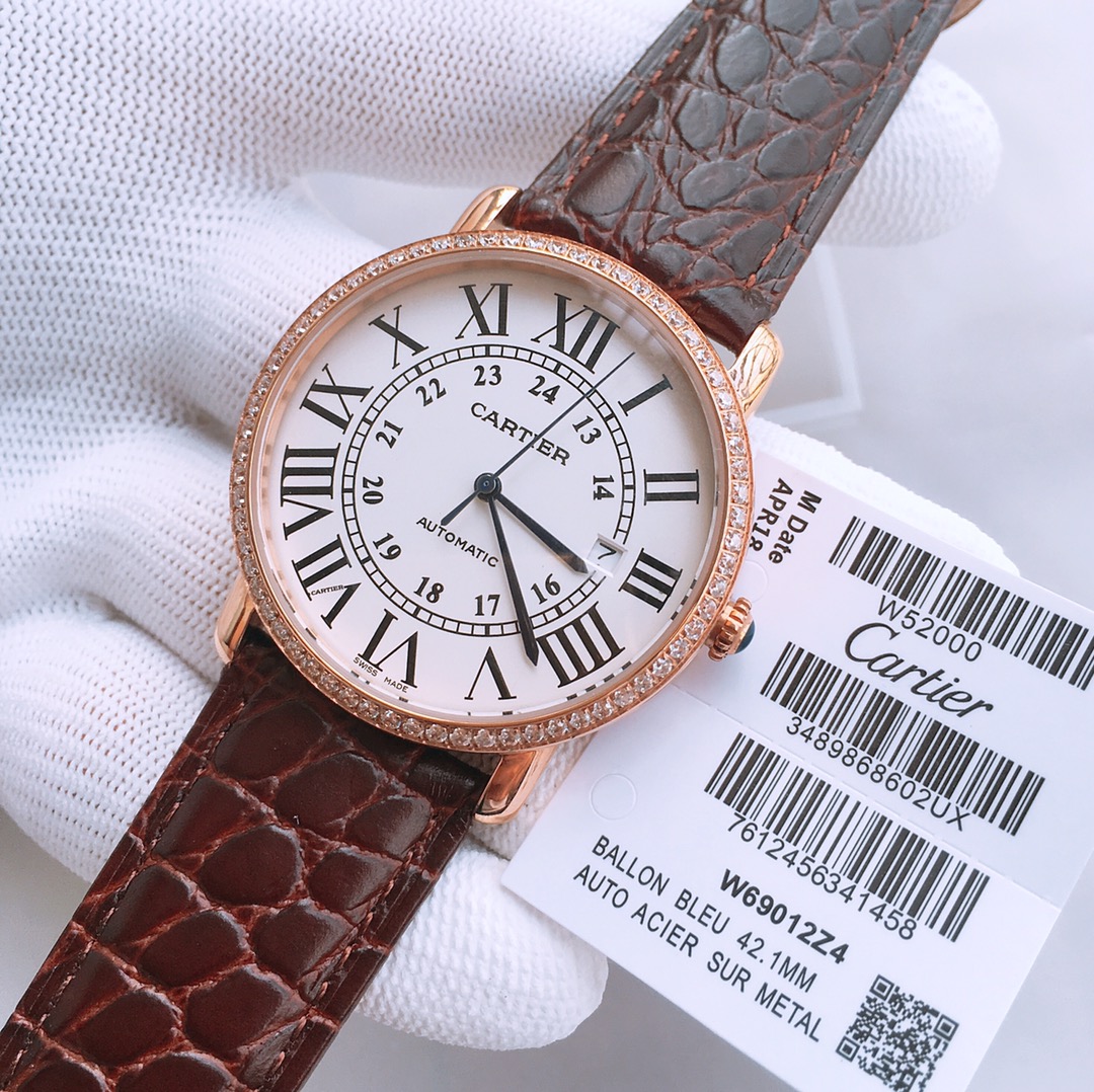 高仿卡地亚CARTIER机械腕表尺寸40mm*12mm实拍图片