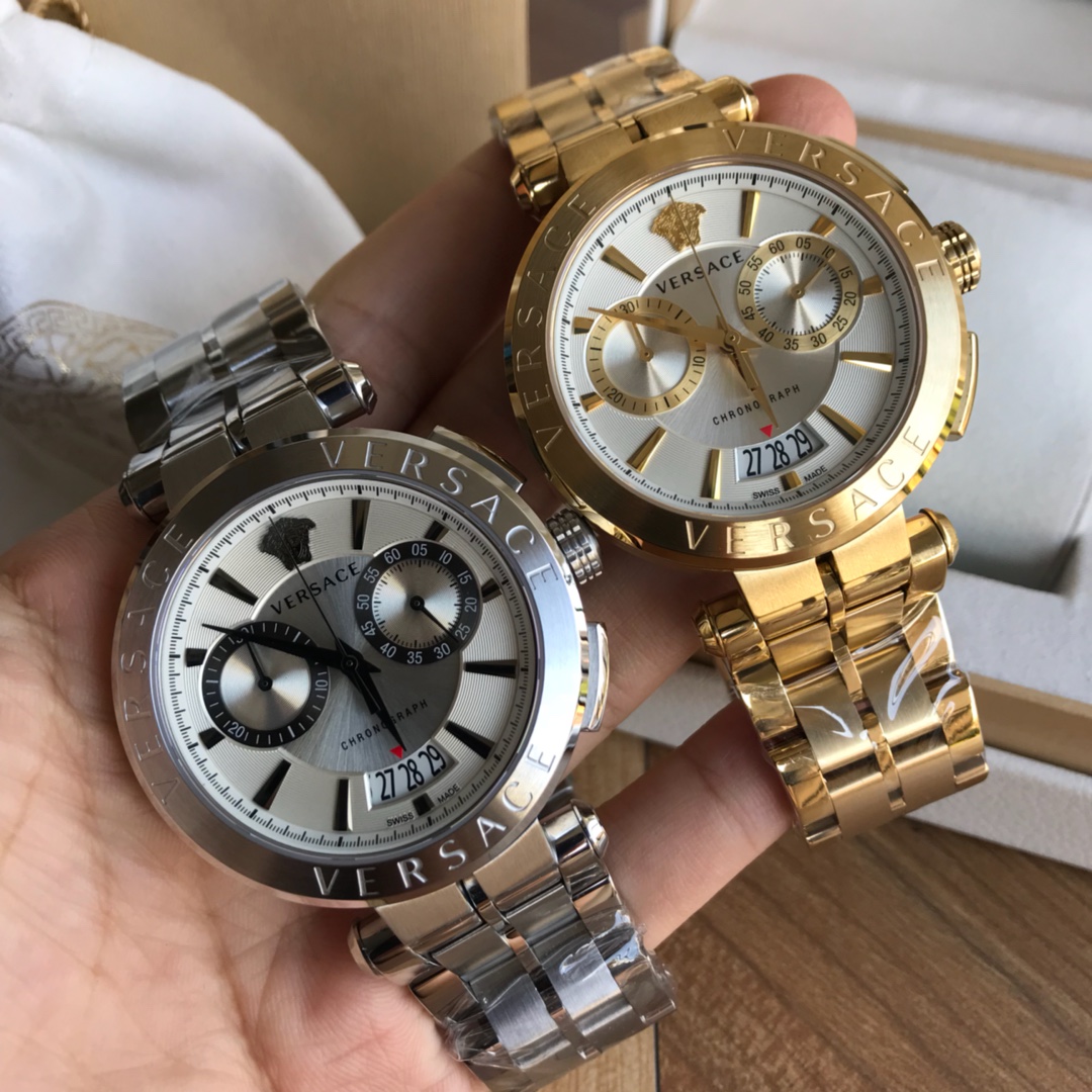 NO:157997,Batch: Original box: 50.original Versace, Versace's new VBR series men's trendy watch, multi-function six-pin chronograph, original Swiss quartz, thick and versatile, ~44mm watch diameter, sapphire glass. There is no imitation in the market!  , versace, versace19860909批: 原盒:50.original Versace,范思哲新款VBR系列男装潮表,多功能六针计时,原装瑞士石英,上手厚实且百搭,～44mm表径,蓝宝石玻璃.市场无仿货！,,versace,versace,Watch