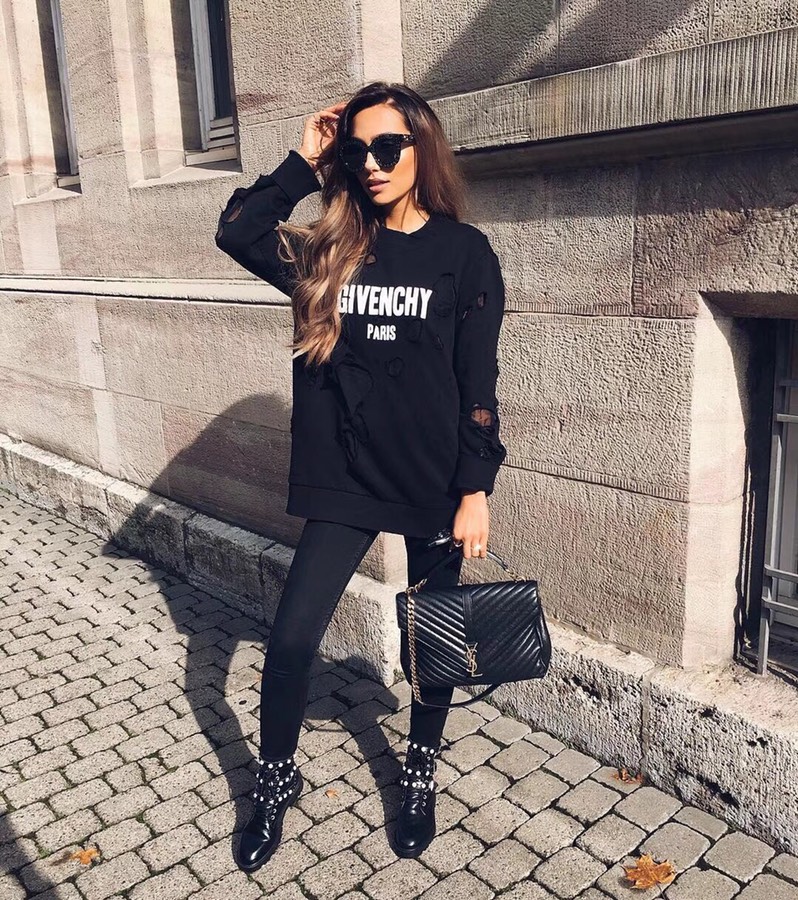 Saint laurent Ysl Monogram college_32cm黑色银扣392738