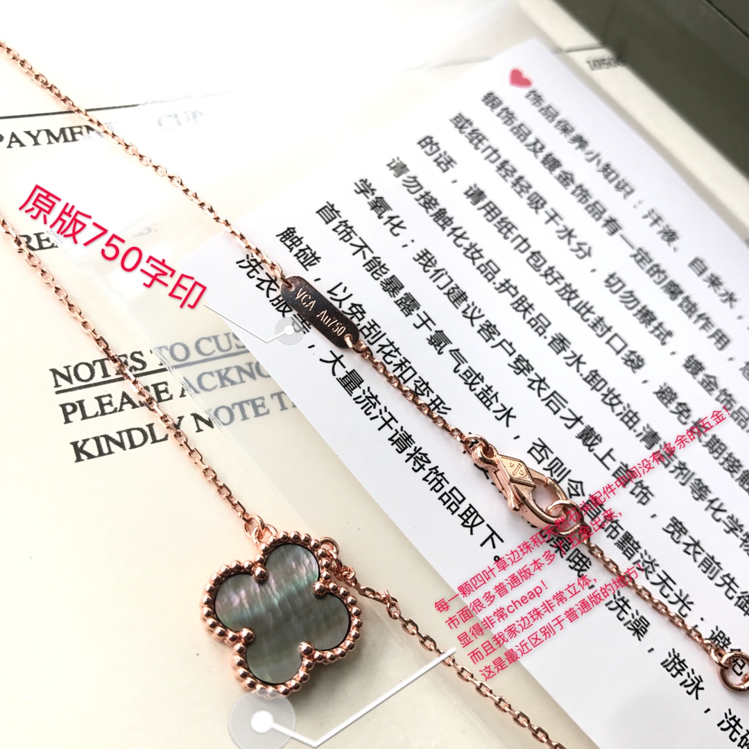 Van Cleef & Arpels VCA四叶草项链中号无钻镀金版 棱形扣采用3层厚镀金 保色性超强 比市面任何版本都强 吊坠直径1