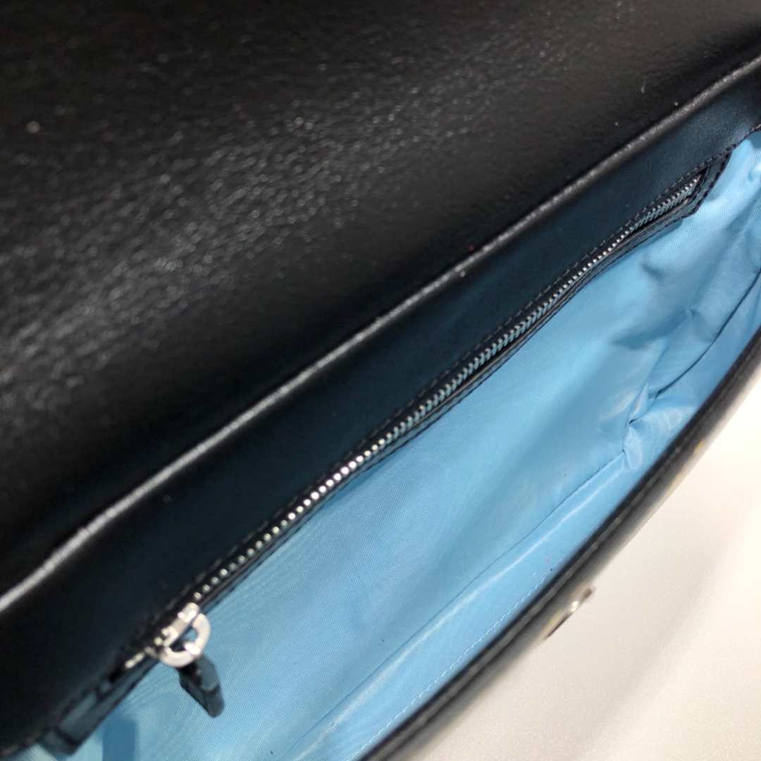 GUCCI古驰双袋正反双面虎头链条包524822