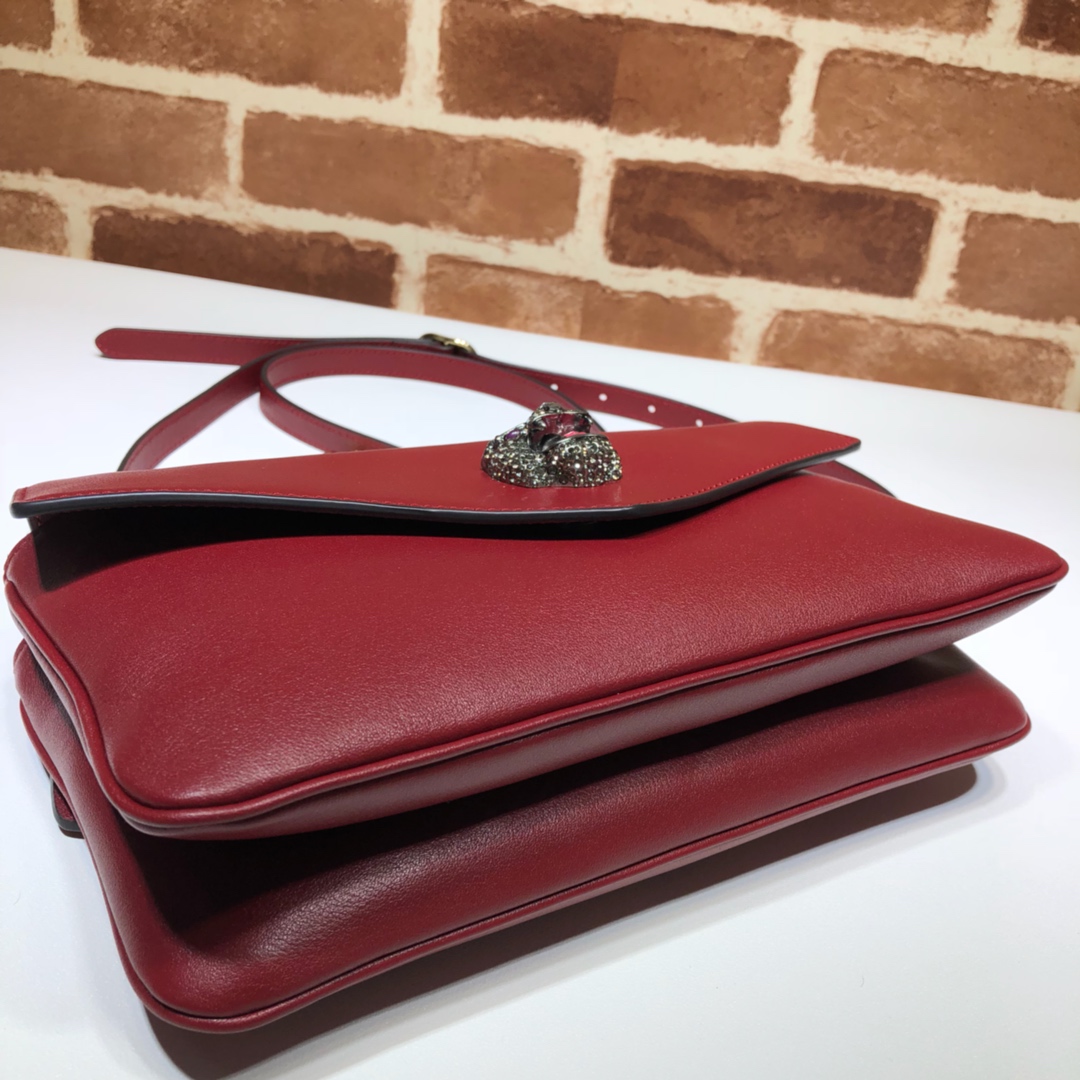 GUCCI古驰双袋正反双面虎头链条包524822